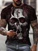 Мужские футболки Men Men Tshirts 2022 Менсвир уличная повседневная печать черепа с коротким рукавом футболка модная одежда и рубашка размером с негабаритная рубашка