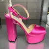 Neues Muster Sandalen Damenkleid Schuhe High Heeled Women Sandal Platform Pumps Klassische Dreieck Schnalle verschönerte 140 -mm -Frauen Luxusdesigner Schuhe Schuhe