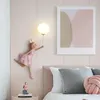 Lâmpada de parede resina rosa menina para lâmpadas de decoração de sala de princesa AC 220V LEDS LED CRECTERIDADE SCENCE LUZES