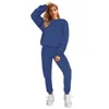 Autunno Inverno Donna 3XL Tute Tute 2 pezzi Set Tinta unita Girocollo Pullover Felpe con cappuccio Pantaloni sportivi Tuta sportiva per il tempo libero