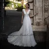 Wedding Dress Lakshmigown Princess Bridal Glitter 2022 Robe Rouge V Neck Beaded Boho Gowns Cap Short Sleeves