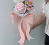 Confezione regalo Fioriera Triangolare a forma di cono Bouquet singolo Scatole da imballaggio Carta da regalo rosa San Valentino Festival Confezione per feste