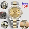 Montre femme 36 mm avec précision automatique en acier inoxydable Mouvement diamants et chiffres romains Bracelet en acier Montre étanche