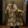 Dames Hoodies Cartoon Bear Fleece Hooded Jackets Vrouwen Casual Oversized hoodie Vrouwelijke Zip Up Sweatshirt Teddy Coat Warm paar kleding