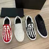 Zapatos casuales de marca famosa para hombres con ruedas negro blanco y rojo superior de cuero al aire libre clásico estilo de pasta de hueso zapatos planos zapatillas