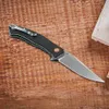 R1021 Coltello chiudibile Flipper D2 Stone Wash Drop Point Lama Lino con manico in lamiera di acciaio inossidabile Cuscinetto a sfere Coltelli tascabili EDC ad apertura rapida