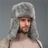 Boinas ianlan inverno russo ushanka hats unissex rabino de rabino de peles para homens camadas de algodão bombardeiro il00573