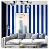 Wallpapers Mediiterranean Style Blue White Stripe Wall Paper Roll For Living Room Wallpaper Mural Bedroom Walls Papel De Parede