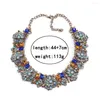 Choker Vintage Shiny Rhinestone Statement Necklace Colorful Crystal Necklaces Maxi Collier For Women Party Jewelry Wholesale