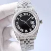 2022 Relógios de pulso Relógio de diamante masculino Relógio mecânico automático à prova d'água 41 mm com safira de aço cravejado de diamantes Mulheres Busins Pulseira de relógio de pulso Montre de