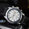 Top Luxury Brand Men's Quartz Watch Fashion trend Multi functional Three eye Stopwatch Calendar Stainless Steel Case Leather Watches