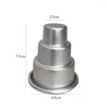Bakeware Tools Mini Three-Tiered Aluminum Alloy Cake Mold Wedding Holiday Round Patisserie Mould Pudding Cup Baking Accessories