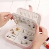 Jewelry Pouches Portable Box Organizer Display Travel Case Boxes Button Leather Storage Zipper Jewelers Joyero