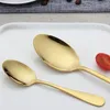 Set di stoviglie 4 pezzi/set di stoviglie oro in acciaio inossidabile cene orest set golden set cucchiaio cucchiaio da cucchiaino da pranzo per matrimoni