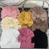 Аксессуары для волос 1pc Baby Girl Turban Bow Hats Heathable Hat Head raise с чистым цветом комфорт Beanie Кожа дружелюбный