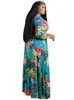 Ethnische Kleidung XL-5XL Print Afrikanische Kleider Für Frauen Elegante Dashiki Herbst Winter Damen Traditionelle Afrika Fee Maxi Kleid