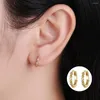 Hoop Earrings 1 Pair CZ Cartilage Earring 925 Sterling Silver Mini Small Ear Bone Buckle Round Circle 8mm Aretes