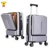 Koffers 20 24 inch vrouwen rollende bagageverskoffer met laptopzak mannen Universal Wheel Trolley ABS Box Fash223F