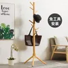 Clothing Storage Simple Clothes Rack Stand Hanging Landing Living Room Bedroom Children's Creative Solid Wood Hat Shelf