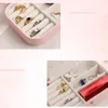 Jewelry Pouches Portable Box Organizer Display Travel Case Boxes Button Leather Storage Zipper Jewelers Joyero