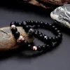 Länkarmband jaafar 2022 säljer lyxiga enkla armband män varg 8 mm yoga stretch matt natursten par smycken