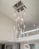 Luxury modern crystal chandelier Lamps for staircase large living room decor gold cristal lamp hallway lobby long led light fixture