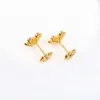 S925 silver Luxury quality Charm stud earring with diamond and flowers design in three colors plated have stamp box PS7361A
