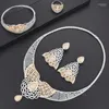 Necklace Earrings Set & Luxury African Engagement CZ Dubai For Women Earring Fashion Ring Bracelet