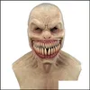 Maschere per feste Maschere per feste Halloween Horror Copricapo Pagliaccio in lattice Faccia da diavolo Er Terrore Raccapricciante Gagtooth Demone Costume cosplay Puntelli 22092 Dhosp