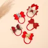 Hair Accessories Christmas Baby Children Felt Cloth Headband Red Bows Hairbands Girls Sequins Bands Elastic Toddler Headwear