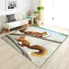 Mattor 3d Animal Kangaroo Squirrel Hedgehog Seal för det moderna vardagsrummet barnmatta barnmatta runda golvmatta
