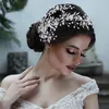 Vintage Wedding Bridal Pearls Hair Comb Crystal Rhinestone Flower Headband Headpiece Princess Queen Headdress Pageant Princess Jewelry