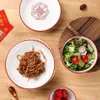 new Chinese ceramic Wu Fu Lin men creative blessing quotes festive auspicious dish plates