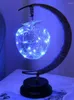 Veilleuses étoile lune pomme lumière LED créative à la main corde en fer forgé lampe Art déco chambre lampes de chevet éclairage intérieur D