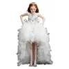 2023 robes de fleurs blanc beaux dentelle en dentelle haute en tulle en tulle appliques première robe de communion filles concours de robe de concours sur mesure