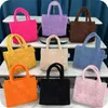 Tote Bag mini oyuncak ayı çantaları sahte kürk kumaş çanta ayarlanabilir çıkarılabilir çapraz gövde kayışı polyester iç fermuarlı cep kadınlar234g