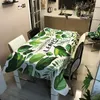 Table Cloth Waterproof Polyester Tropical Green Plant Palm Leaf Monstera Wedding Dinning Cover Decoration