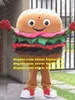 Süßes braunes Hamburger-Brot-Maskottchen-Kostüm, Mascotte-Burger-Brötchen, Schinken, Panettone-Ciabatta mit bunter Zwischenschicht Nr. 643