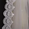 Veaux de mari￩e Real Pos courte dentelle Veille de mariage 2 couches avec blusher velos de novia accessoires