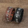 Punk Knit Skull Bracelets Bracelet en cuir Bouton de manchette Wrap Bracelet Wristand pour hommes femmes