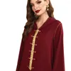 Vêtements ethniques Donsignet Mislim Femmes Robe Rouge Foncé Bleu Or Dentelle Diamants Robe À Capuchon Abaya Musulman Moyen-Orient Asie Du Sud-Est Mode