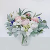 Decorative Flowers 8Pcs Artificial Flocked Lambs Ear Leaves Stems Faux Lamb's Branches Picks Greenery Sprays For Vase Bouquet Wreath