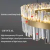 Candeliers modernos Crystal Luxury lustre lustre redondo redondo lâmpada pendurada Retângulo Iluminação interna para acessórios para sala de jantar