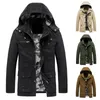 Men's Vests Autumn Winter Camouflage Lining Coat Buttons Solid Color Loose Hooded Detachable Casual Large Size Jacket Men