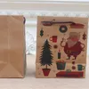 Confezione regalo Borsa natalizia Piccola borsetta di Babbo Natale Squisita carta di pelle bovina Confezione per bambini floreale