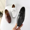 Flat Shoes Kids British Style Leather For Boys Toddler Baby Students Gentlemen Black Show Party Wedding Dance Footwear