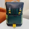 Liga Flap Mochila Em Assinatura Jacquard Designer De Couro Com Cordão E Fechos Speedclip Mochilas Mulheres Homens Fora Do Zíper S281n