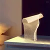 Lâmpadas de lâmpadas de mesa Lâmpada de designer ser noite de dormitório Luzes de cabeceira decoração para quarto LED de abajur transparente mesa LED