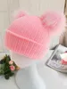 Cappello lavorato a maglia con gomitolo di lana Cappello pullover femminile in contrasto autunno e inverno con doppio gomitolo di lana