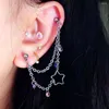 Stud -oorbellen 2pc trendy stalen piercing dangel sieraden ster kristal oorrang tragus kraakbeen loboor ring Korean